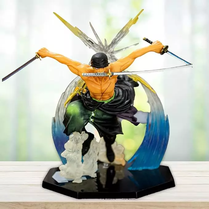 boneco colecionavel do caçador roronoa zoro do anime one piece